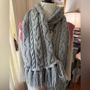 Michael Kors Gray Knit Extra Long Scarf Wrap